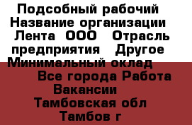 Подсобный рабочий › Название организации ­ Лента, ООО › Отрасль предприятия ­ Другое › Минимальный оклад ­ 22 500 - Все города Работа » Вакансии   . Тамбовская обл.,Тамбов г.